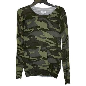 J. Crew Teddie Lightweight Sweater Size Small Camo Pattern Womens Worn Look